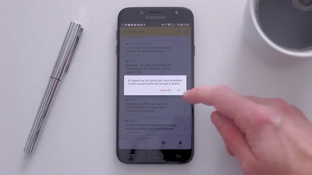 L'utilisateur peut affiner ses goûts sur l'application.